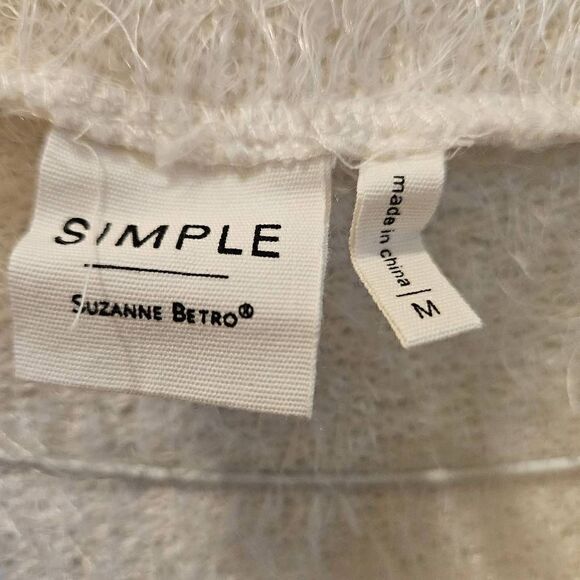 Simple Suzanne Betro white cream fluffy vest Size M - Picture 4 of 9